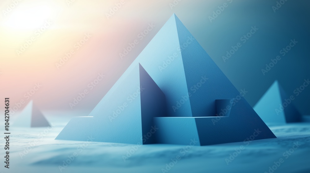 Poster modern 3d pyramid layers representing hierarchy