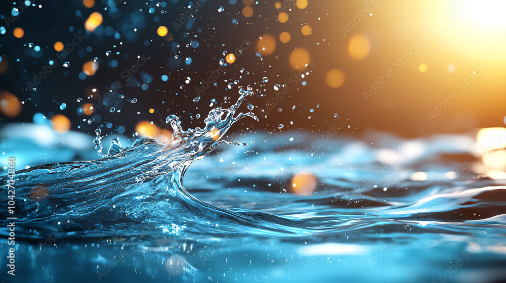 Aufkleber captivating water splash with sunlight reflections creating a serene and dynamic scene