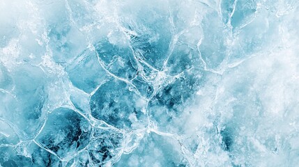 Fototapeta premium Close-up view of textured ice surface, showcasing intricate patterns and shades of blue in a natural setting.