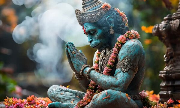 Lord Hanuman in prayer
