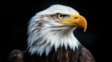 Naklejka premium A majestic eagle with striking features and intense gaze.