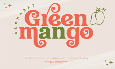 Green Mango Serif, Cosmetic, Fashion Stylish Display Bold Font alphabet