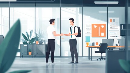 Obraz premium Professional Meeting Between Recruiter and Candidate