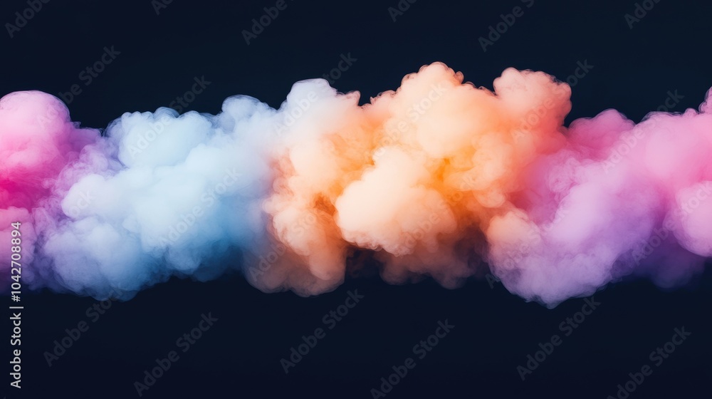 Poster a vibrant explosion of colorful smoke clouds emerges against a dark backdrop, showcasing an array of