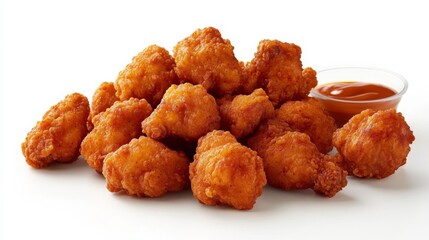 Crispy Chicken Wings on White Background