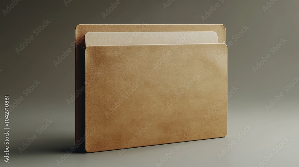 Fototapete 3d mockup of a plain file folder in neutral colors.