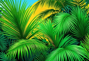 Fototapeta premium Abstract Tropical Vegetation Illustration