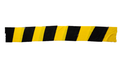 Untidy style barricade tape made of yellow and black cloth tapes