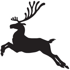 Elk silhouette animal black and white vector antlers mammal golden