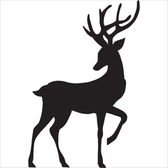Elk silhouette animal black and white vector antlers mammal golden