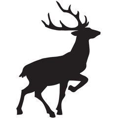 Elk silhouette animal black and white vector antlers mammal golden