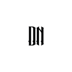 DN monogram logo design letter text name symbol monochrome logotype alphabet character simple logo