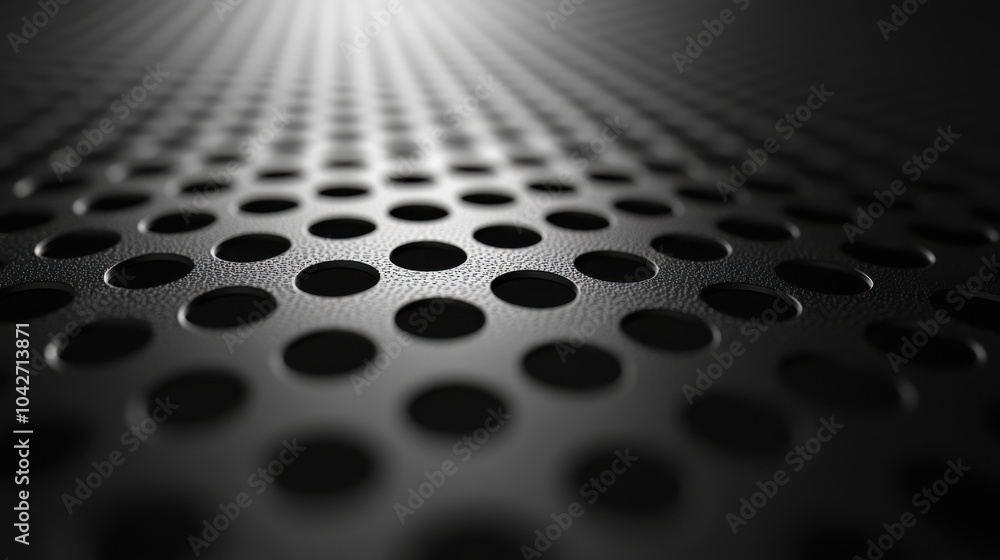 Poster close-up of a textured surface with circular perforations.