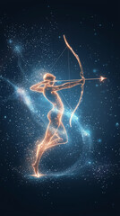 Celestial archer a ethereal representation of the zodiac sign sagittarius in cosmic light