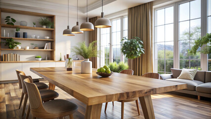modern dining room with table