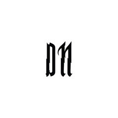DN monogram logo design letter text name symbol monochrome logotype alphabet character simple logo