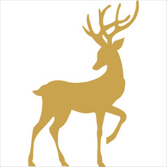 Elk silhouette animal black and white vector antlers mammal golden
