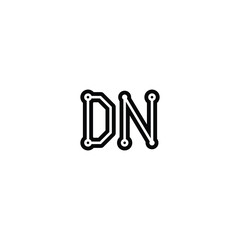 DN monogram logo design letter text name symbol monochrome logotype alphabet character simple logo