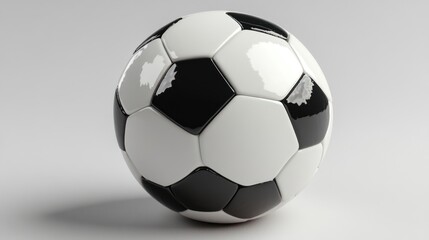 Naklejka premium 3D mockup of a plain soccer ball on a clean white background.