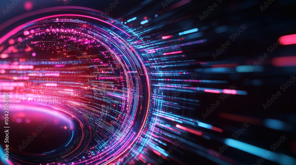 Poster futuristic technology abstract background with dynamic lines illustrating innovation and connectivit