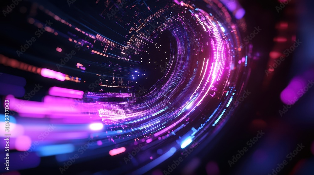 Poster futuristic technology abstract background featuring vibrant lines and dynamic patterns for visual in
