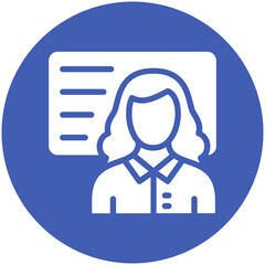 Teacher Female vector icon illustration of Literature iconset.