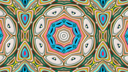 Colorful symmetrical abstract kaleidoscope background pattern for summer 