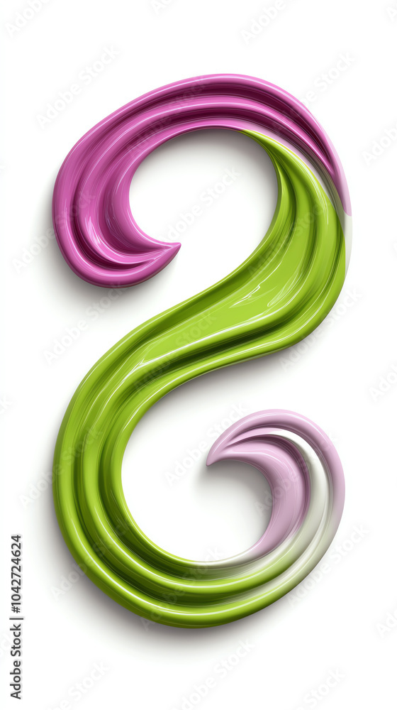 Poster a vibrant swirl of color artistic representation of the number eight in modern design