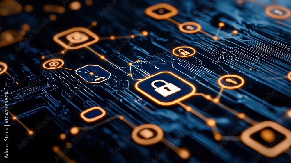 Poster exploring the intricacies of digital security understanding cyber protection measures in technology