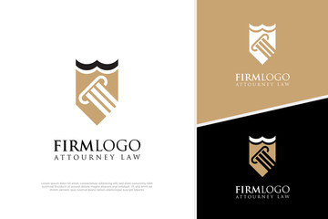 Lawyer logo design, Justice legal badge Law firm logo design template