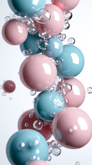 A mesmerizing dance of colorful spheres and bubbles creating an ethereal visual experience