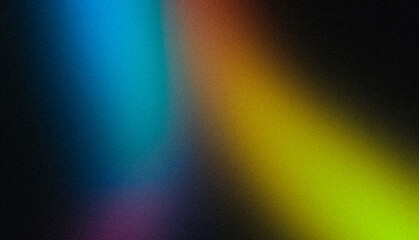 Dark colour flow grainy backdrop design, abstract orange blue black color wavy shaped noisy gradient vibrant colors flow on dark, website header, cover, banner, copy space