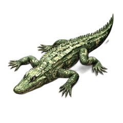 Fototapeta premium Realistic Illustration of a Crocodile on Black Background