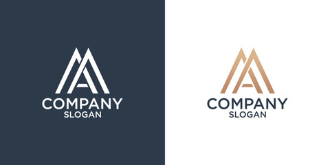 letter A abstract monogram logo design vector