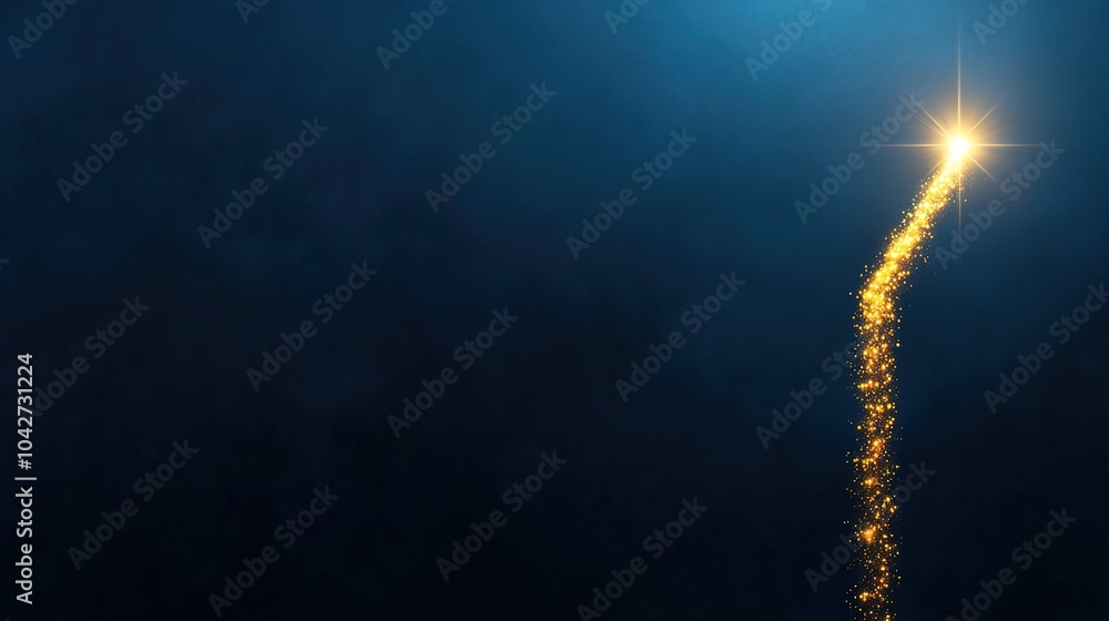 Poster luminous streams of light converging in the dark