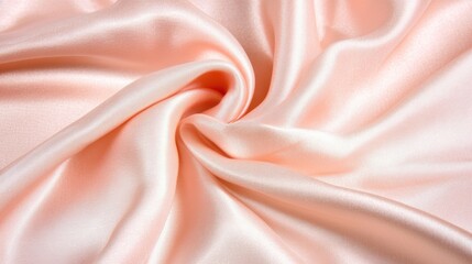 Obraz premium The soft pale pink silk fabric drapes elegantly, highlighting its smooth texture and subtle luster, perfect for various creative uses