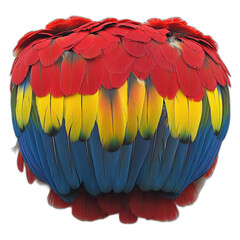 Colorful Feathers of a Macaw Bird in Vibrant Display