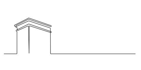 one continuous line drawing of chimney.one line drawing of chimney.single line vector illustration.isolated white background