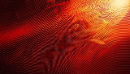 Abstract red and orange background with light streaks and a textured effect.