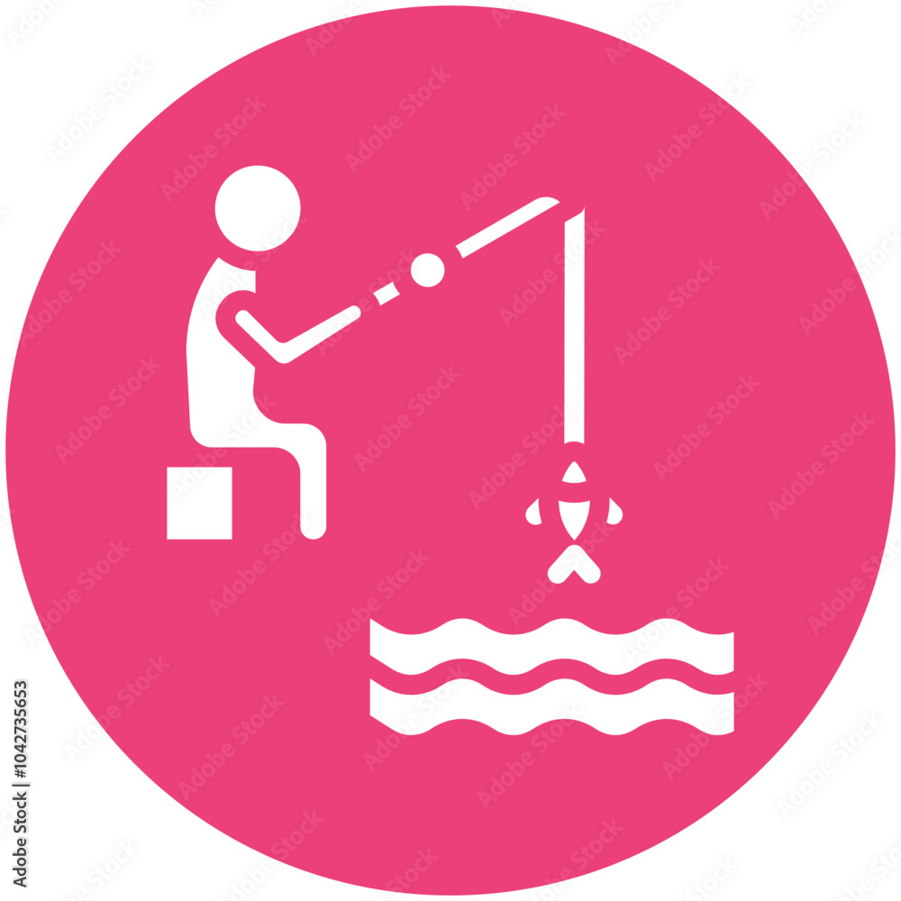 Poster River Fishing vector icon illustration of Fishing iconset.