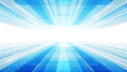 Abstract blue and white geometric background with a bright white center.