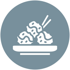 Takoyaki vector icon illustration of Street Food iconset.