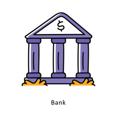 Bank Filled Outline isometric stock illustration. EPS File stock illustration