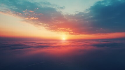 Naklejka premium The sun sets peacefully over the ocean