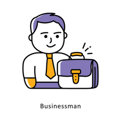 Busniessman Filled Outline isometric stock illustration. EPS File stock illustration