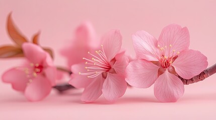 Obraz premium Sakura flower against isolated pastel background 