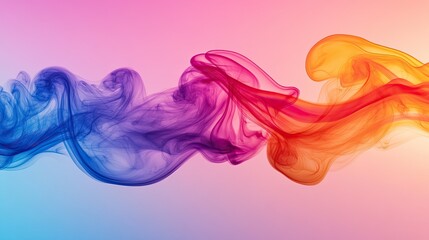 Colorful Smoke Waves on Soft Background