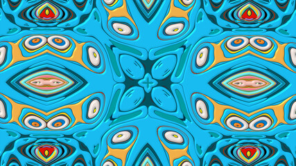 Colorful symmetrical abstract kaleidoscope background pattern for summer 