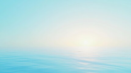 Obraz premium Tranquil Sea at Sunrise with Soft Blue Tones