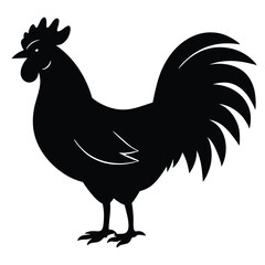 Cock silhouette, black and white victor art illustration eps
